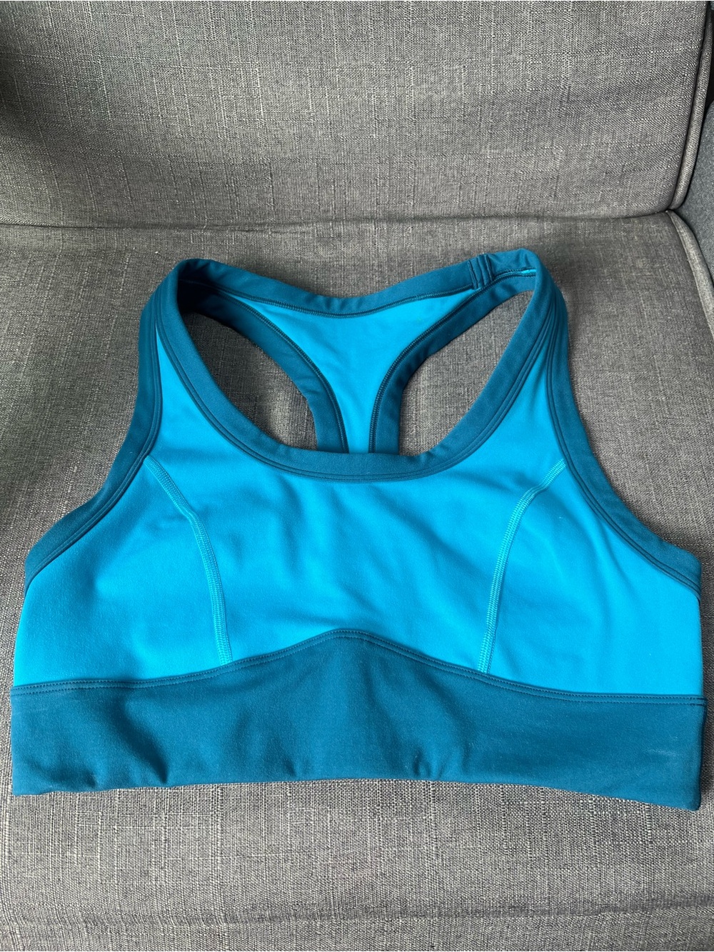 Spiritual Gangster Two-Tone Teal Racerback Sports Bra